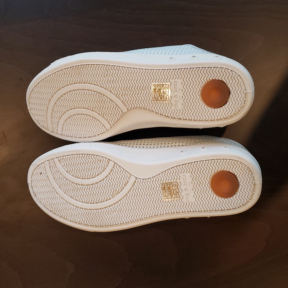 Rag & Bone Standard Issue white leather perforated sneakers lace up size 36.5, 6 - Picture 8 of 9